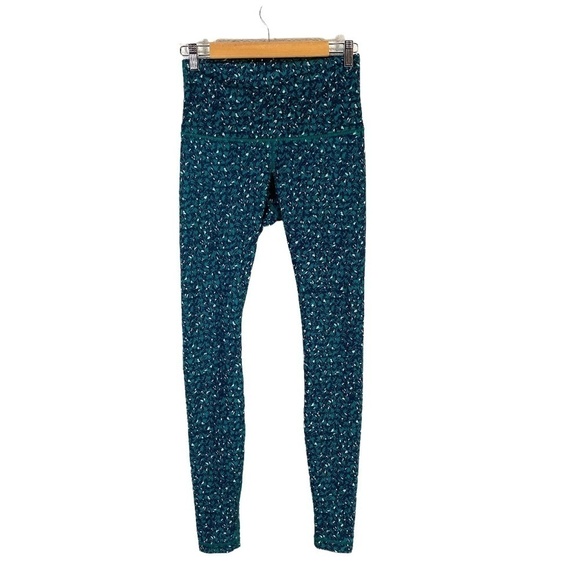 Lululemon Wunder Under Hi Rise Mountain Peaks Teal SZ 8 - Picture 1 of 7